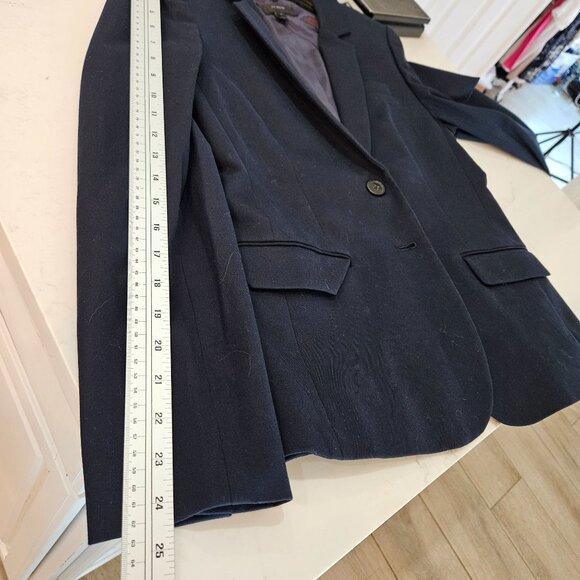 J. Crew Blazer Size 8 Navy Schoolboy Front Pockets, 2 Button Cotton Preppy - Picture 13 of 13